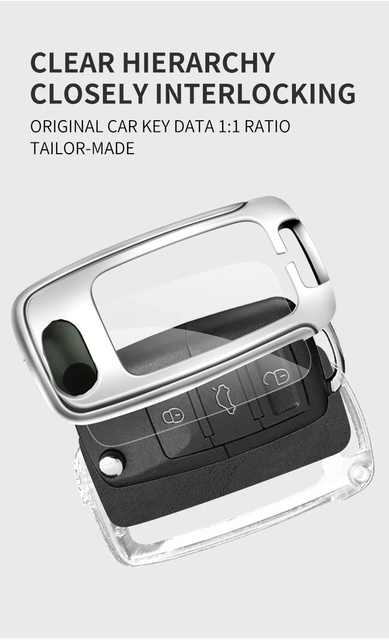 Custodia per chiave auto in metallo pelle Shell per VW Volkswagen Polo Golf 4 5 6 Passat Tiguan Jetta per Skoda Octavia Seat Leon Altea - S38705033cac0468a8e06576b6868e482C