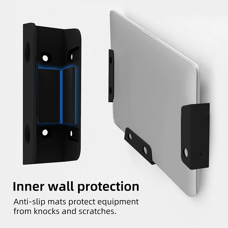 새로운 테이블 아래 노트북 홀더 휴대용 노트북 보관 브래킷 스탠드 마운트 데스크탑 정리대 (스크래치 방지 실리콘 패드 포함)