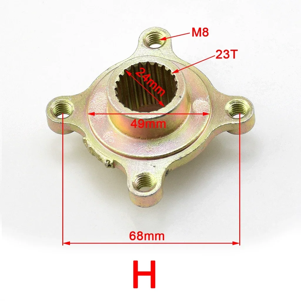 23T 24T 17T Hub Spline 4 Stud 3 hole Axle Mounting brackets Wheel Hub Fits 50cc- 125cc 150cc 250cc Quad Dirt Bike ATV Buggy