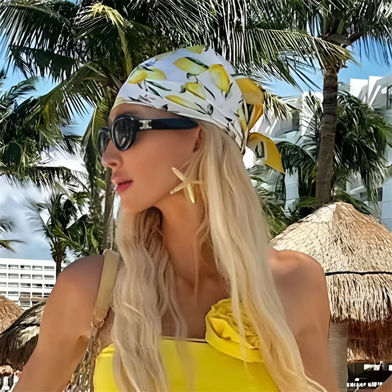 Luxury Silk Head Scarf - Soft Summer Foulard Bandana for Women
