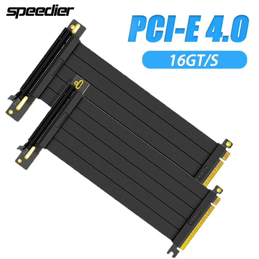 

Full Speed PCIE 4.0 16x Riser Cable Graphics Card Extension Cable PCI Express GPU Expansion Card Riser Shielded Extender