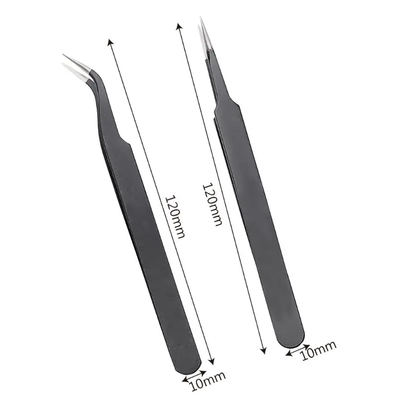 Anti-Static Tweezers for Lab Jewelry Detailed Work Carbon Steel Tweezers ESD-15