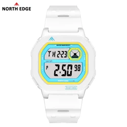 NORTH EDGE X1 Digital Sports Watch - Waterproof Multifunction Timepiece (White)