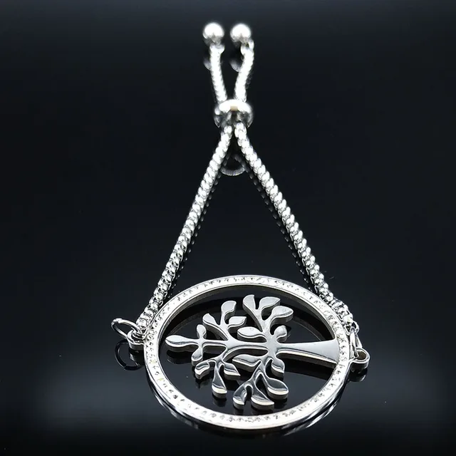 Women's Stainless Steel Bracelet Witchcraft Pentagram Crystal Bangles Jewelry