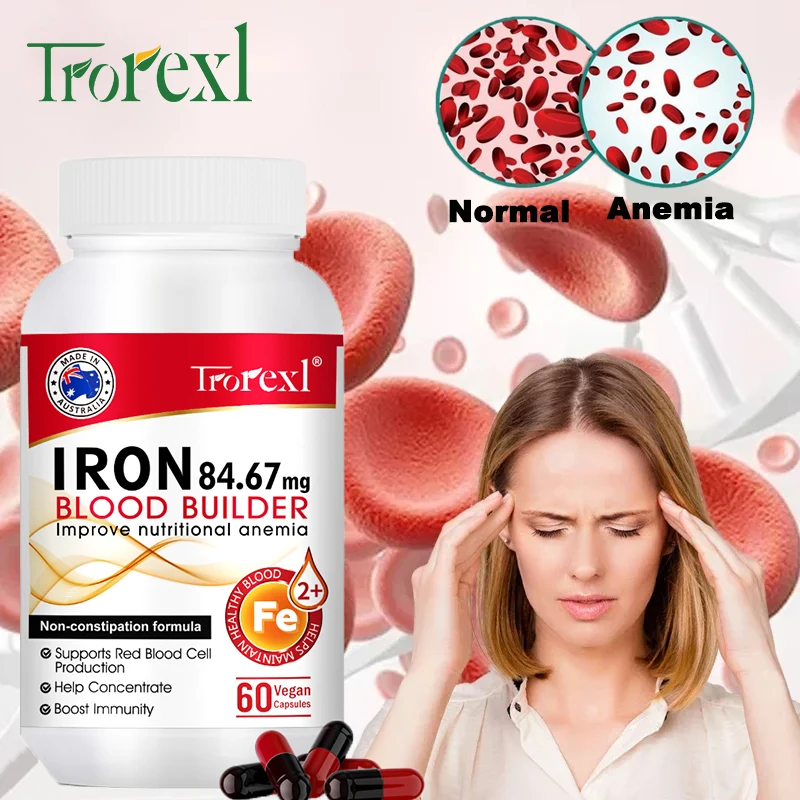 

Iron Blood Builder Supplement for Women Anemia,Iron Levels,Enhance Immunity,Women Boosting Hemoglobin,Calcium Blood Coagulation