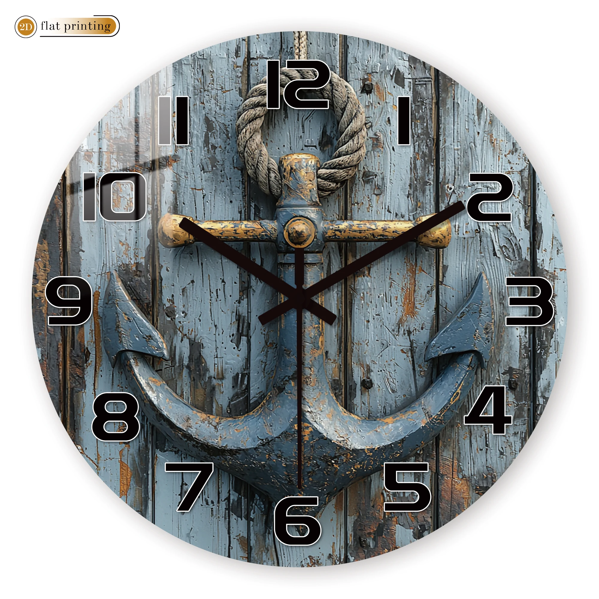 Orologio da parete a forma di ancora e barca a forma di ruota
