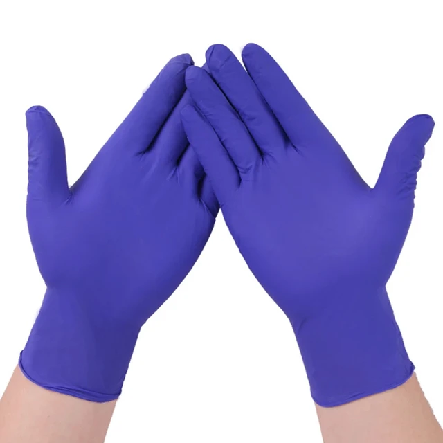 Gants Noirs Jetables En Latex Sans Poudre, Pour Les Mains Synthétiques, En  Nitrile, Vinyle, Tailles S, M, L Et Xl - AliExpress