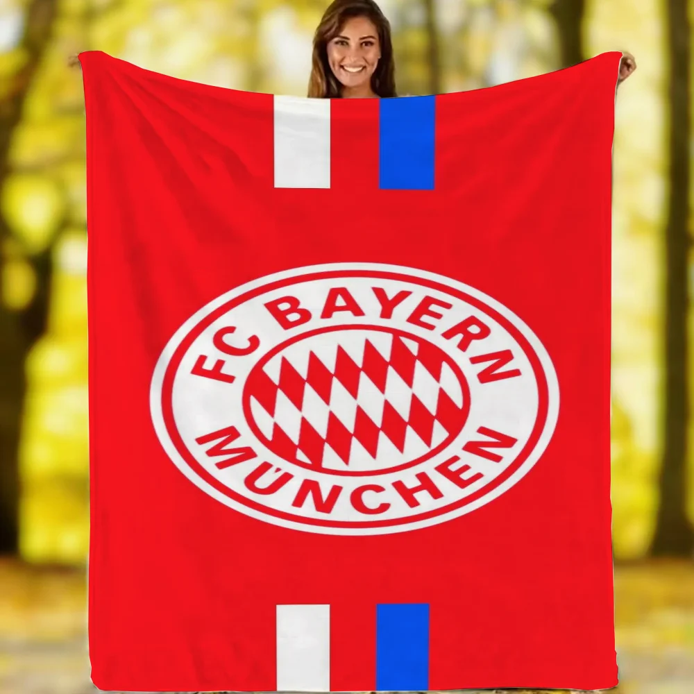 Plaid Blankets and Throws Fc Bayern Munich Logo Blankets for Decorative Sofa Cover Blanket Throw Microfiber Bedding Cobija Knee 3