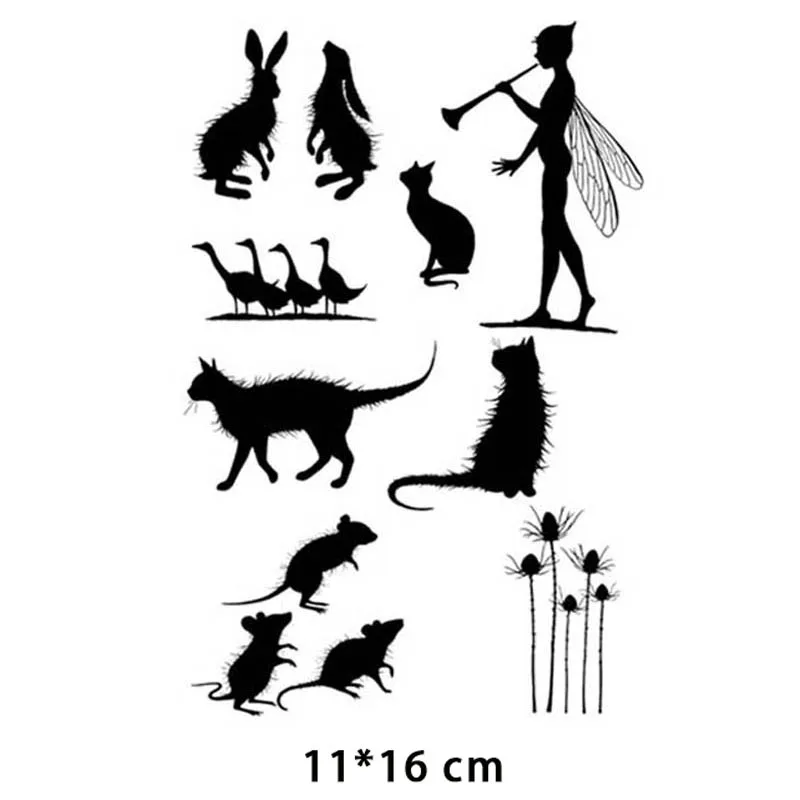 Fairy Forest Elf Plant Animals Clear Stamps Silicone Seal for DIY Scrapbooking Paper Photo Album Decorative Template