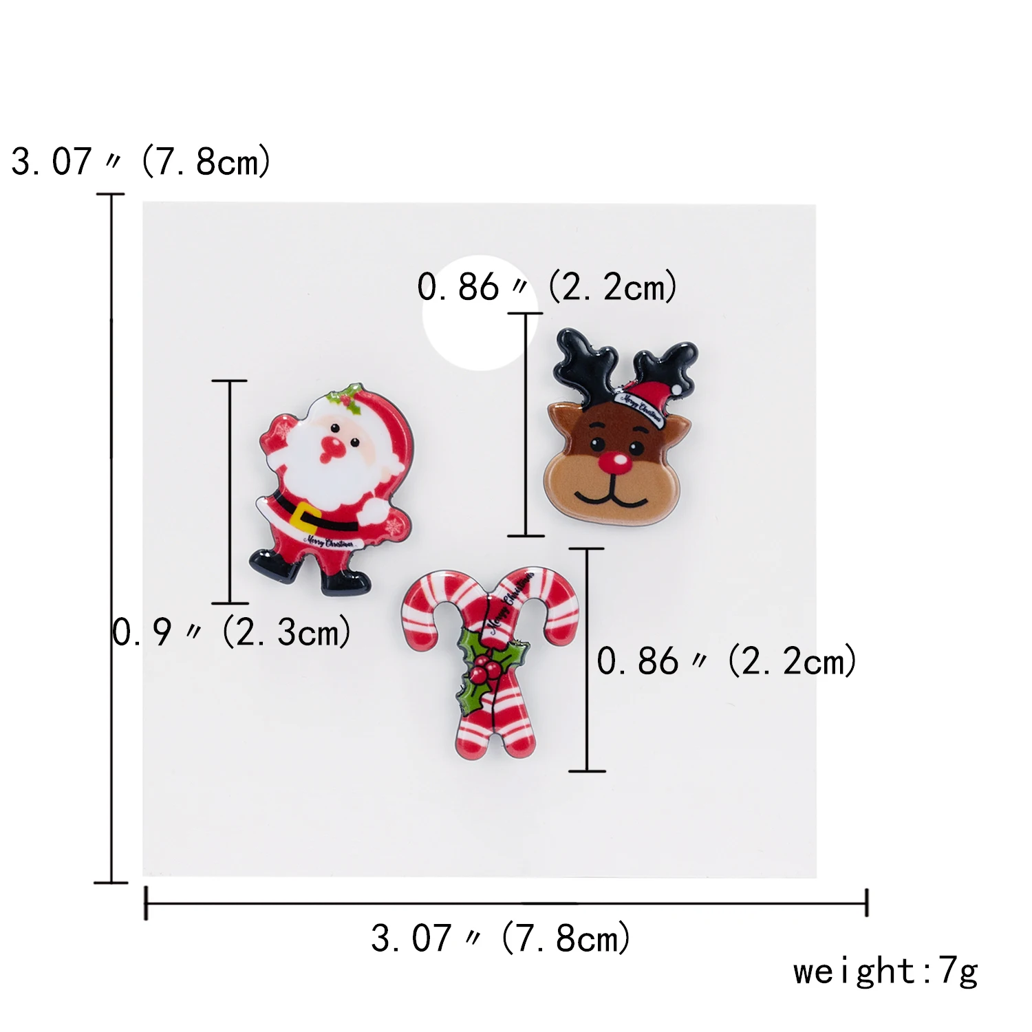 Klassisches süßes Cartoon-Weihnachtsserie-Broschen-Set für Damen, 3-teilig, Schneemann, Weihnachtsmann, Elch, Acryl-Pin, Party-Schmuckzubehör – Detail 13