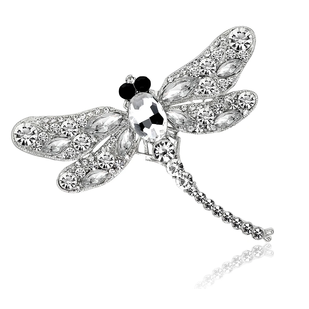 Animal Brooch Crystal Vintage Dragonfly Brooches for Women Large Insect Brooch Pin Fashion Dress Coat Accessories