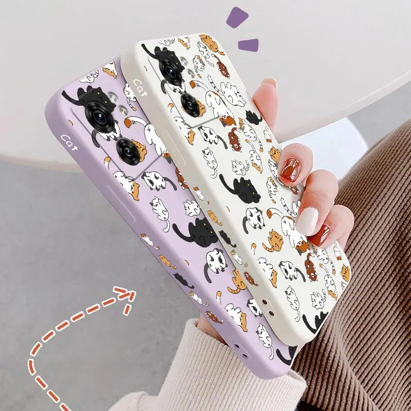 Rolling Cat Silicone Phone Case, Scratch-Resistant Shockproof Protector