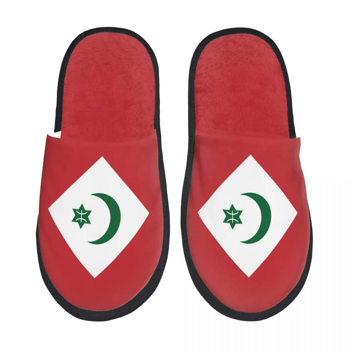 Men Women Plush Indoor Slippers Rif Amazigh People Flag Warm Soft - Main Image