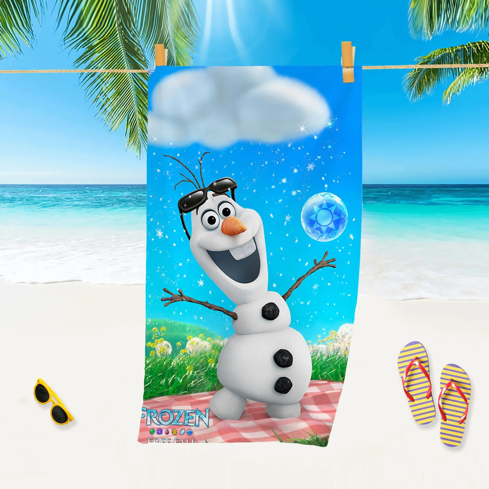 Description Picture 3 of itemFrozen Shower Towel Kids Big Towels For Bath Beach Microfiber Bathroom Set Microfibre Travel Cotton 100%