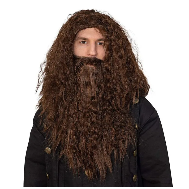 Adult Cosplay Gray Wig And Beard Set For Carnival Party