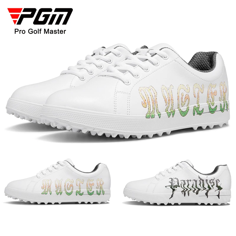 

New PGM Golf Sports Shoes Women Patent Anti-Slip Lacing Sneakers Waterproof Lady Training A Pair Of Shoes Wear-Resistant 2024
