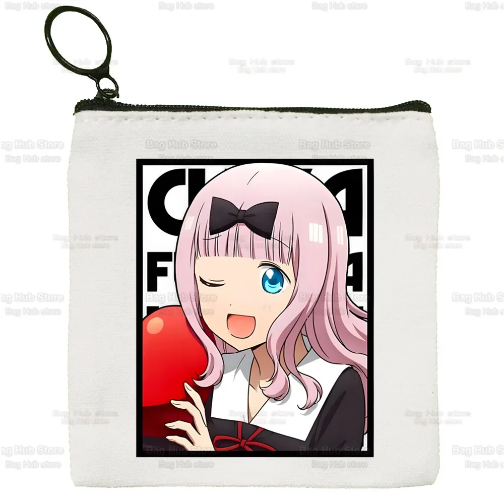 

Kaguya-sama Love is War Fujiwara Chika Shinomiya милый однотонный холщовый Кошелек для монет маленький свежий кошелек для ключей на молнии ручной подарок