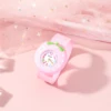 Children's New Cartoon Unicorn Snap Watch + Cute Rainbow Beaded Crown Jewelry Set 3