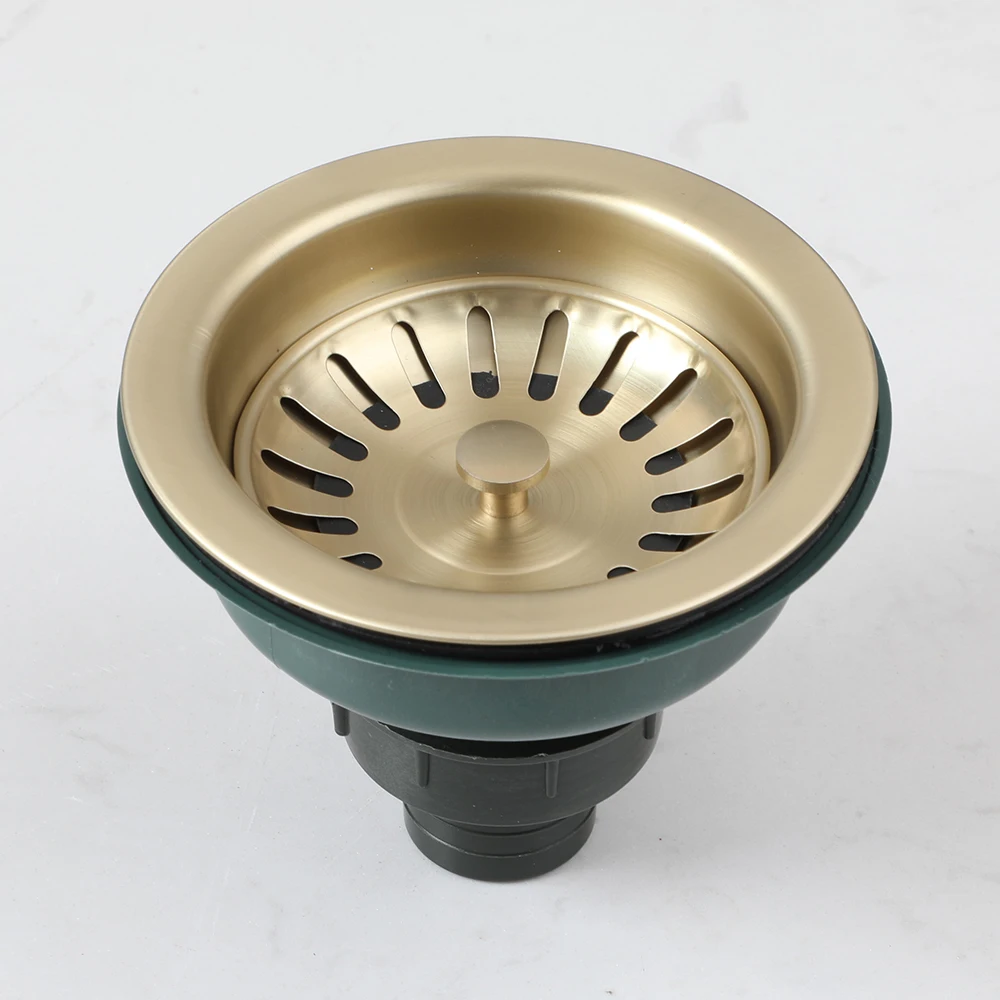 OUBONI Antique Brass Kitchen Basin Accessories Stainless Steel Kitchen Strainer Drain Sink Waste Filter Plug