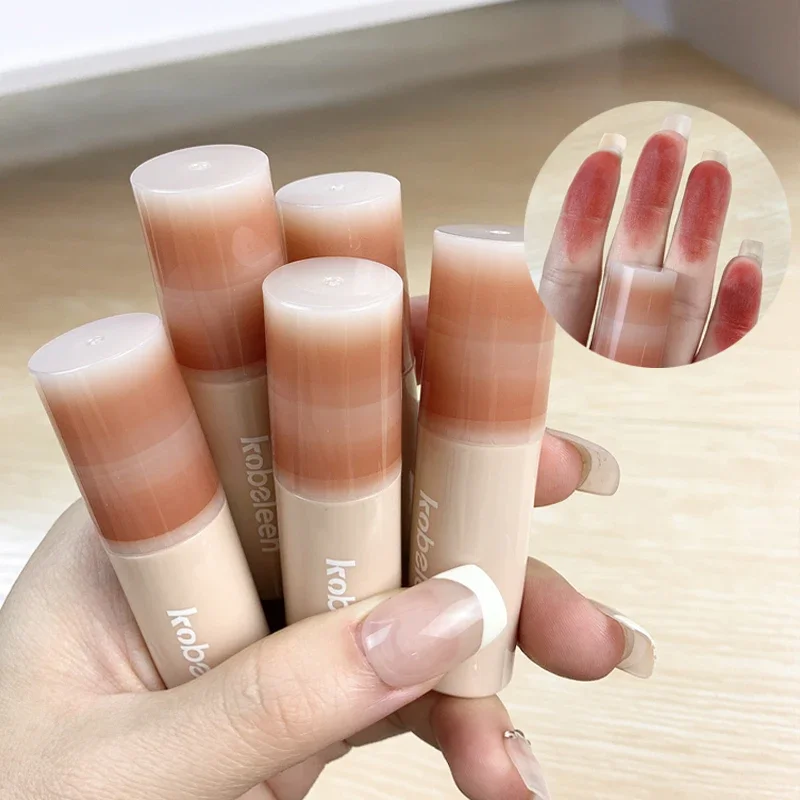 Nude Glaze Soft Matte Silky Liquid Lipstick Mousse Velvet Autumn/Winter Girl Mud Dark Red Brown Lip Tint Makeup Cosmetic_voghion.com