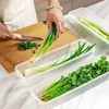 1/2/4PCS Fresh Box Refrigerator Storage Boxes Scallions Food Container with Lid Cold Crisper Sealed Kitchen Fresh Fruit Fridge O 1