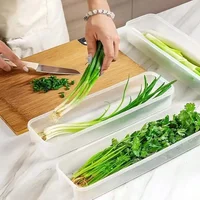 1/2/4PCS Fresh Box Refrigerator Storage Boxes Scallions Food Container with Lid Cold Crisper Sealed Kitchen Fresh Fruit Fridge O 1