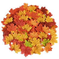 50/200Pcs Artificial Maple Leaves Autumn Silk Fall Leaf For Thanksgiving Halloween Christmas Home Decoration Wedding Party Craft 1
