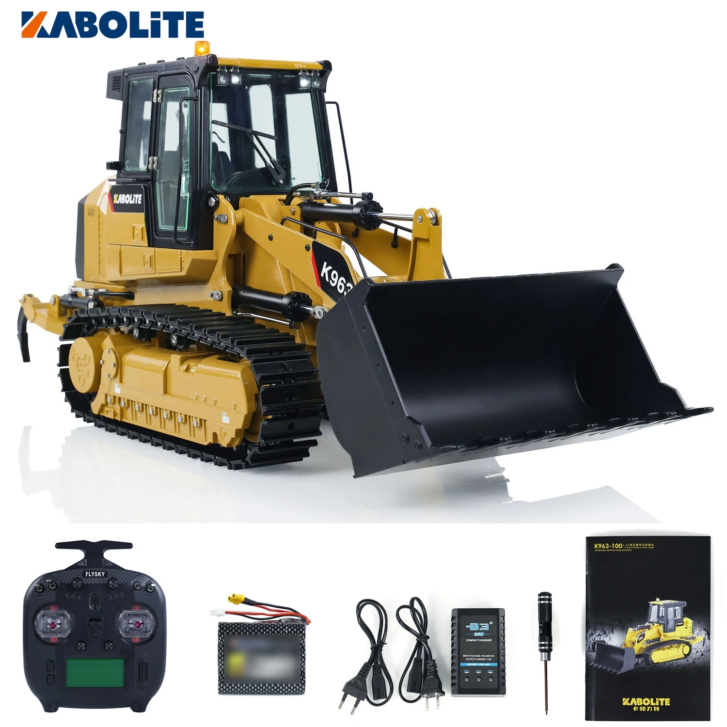 ON SALE KABOLITE 1/16 Hydraulic RC Loader K963-100 Remote Control Painted Finished Construction Vehicles Lights Model TH23079 3