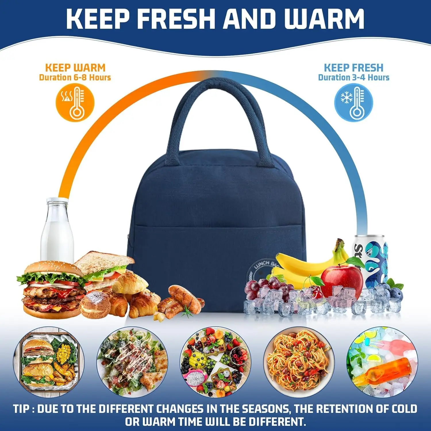 Thermal Bento Lunch Bag with Aluminum Foil Lining
