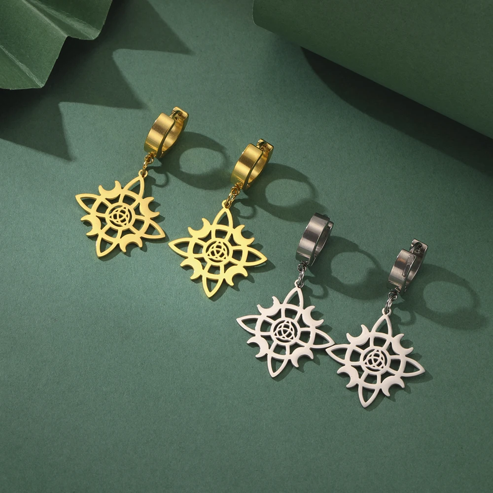 Dawapara Hexenknoten-Ohrringe, Celtics-Knoten-Creolen, Wicca-Schmuck, Edelstahl, irisches Glück, Neujahrsgeschenk – Detail 27