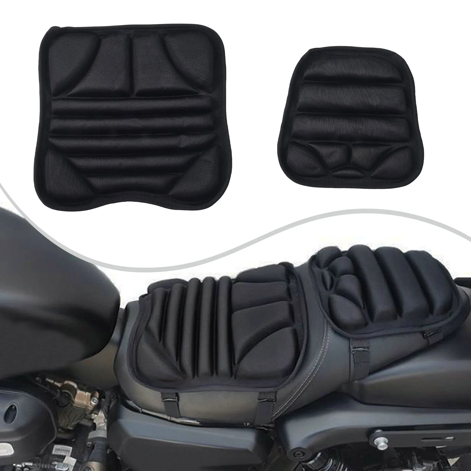 Gel Cover Pad Motor Seat Cushion Motorcycle Black Double Sitting 3D Fabric Motorcycle Products Seat Cushion
