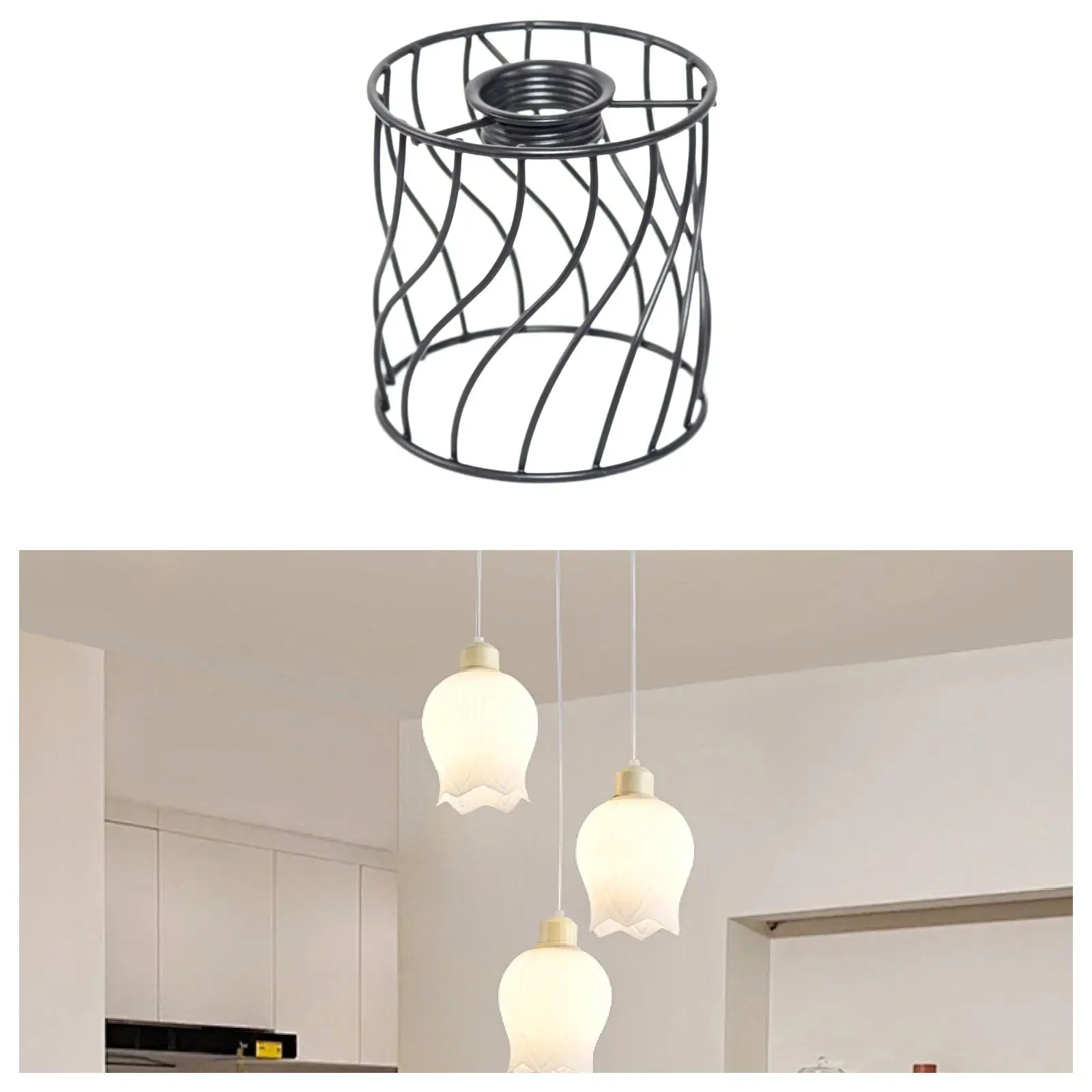 Wire Lampshade Pendant Light Shade Hollow Iron Lamp Cover Hanging Light Lampshade for Bathroom Coffee Shop Household Bar Decor