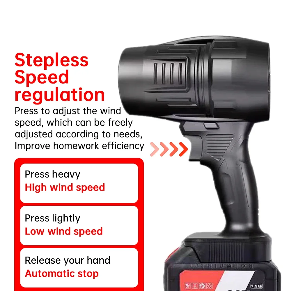 1000W Turbo Fan Violent Air Gun 500g Thrust Stepless Speed High Power Turbofan Leaf Blower Handheld Jet Fan for Makita Battery 4