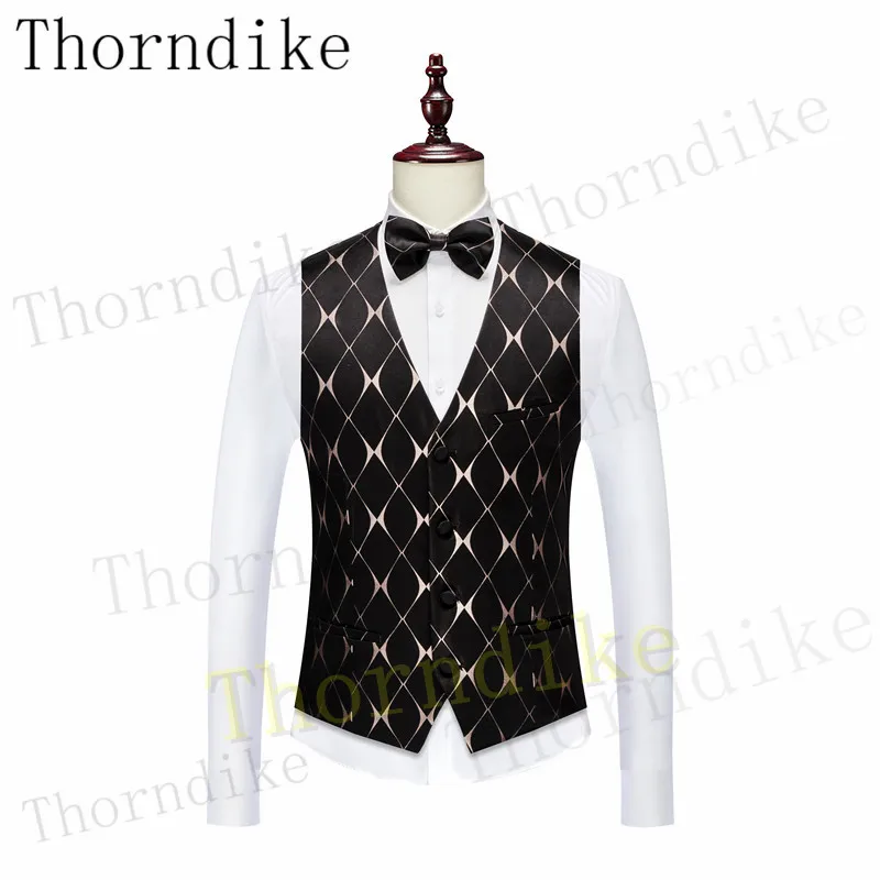 Thorndike 2022 Men's Suit Fashion Formal Business Slim Fit 3-Pieces Blazers  Men's Tuxedo Wedding Men Suits Groom Suit 4