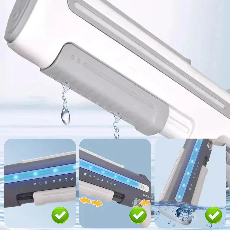 Long-Range Electric Water Blaster With LED High Pressure Fully Automatic Electric Pulse Water Gun Large Capacity Water Gun Toys