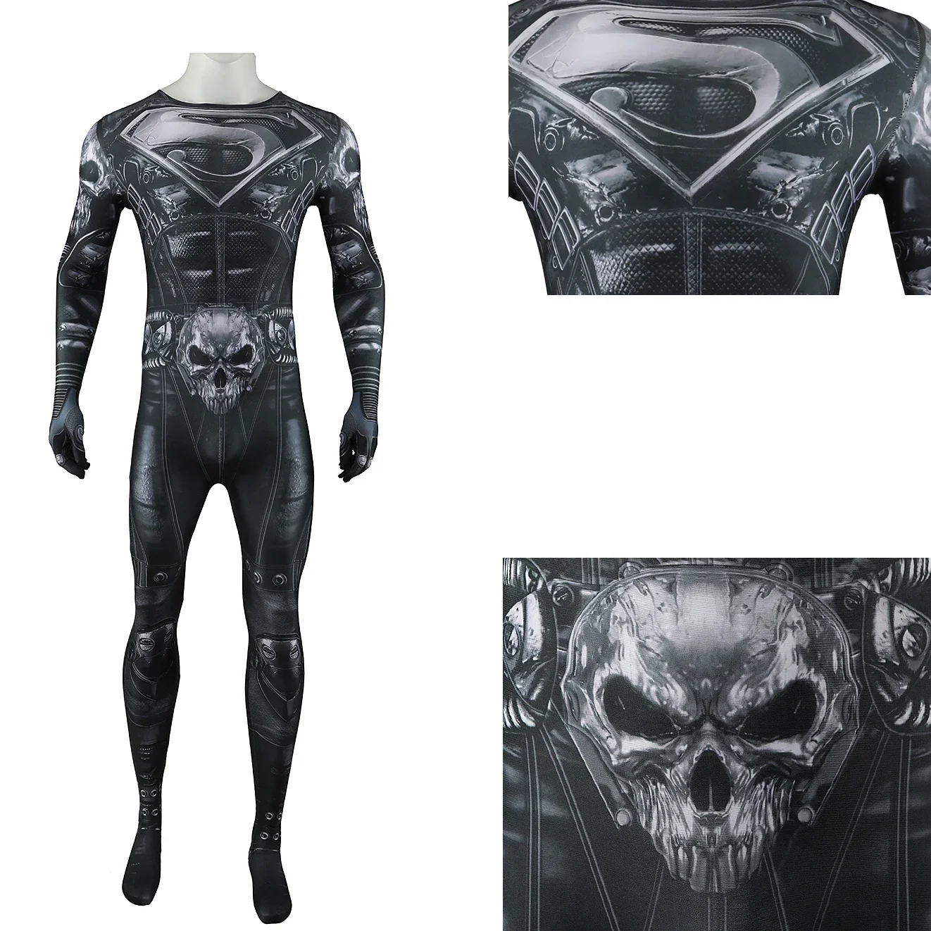 Dark Night: Metal Superman (The Devastator) | Spandex Bodysuit Cosplay Costume 27 DC-Inspired Superman Spandex Bodysuit Cosplay Costume for Adults and Kids