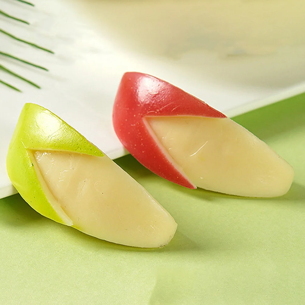 

2pcs Artificial Apples Artificial Slices Simulation Slices Kitchen Table Fake Fruit Decors