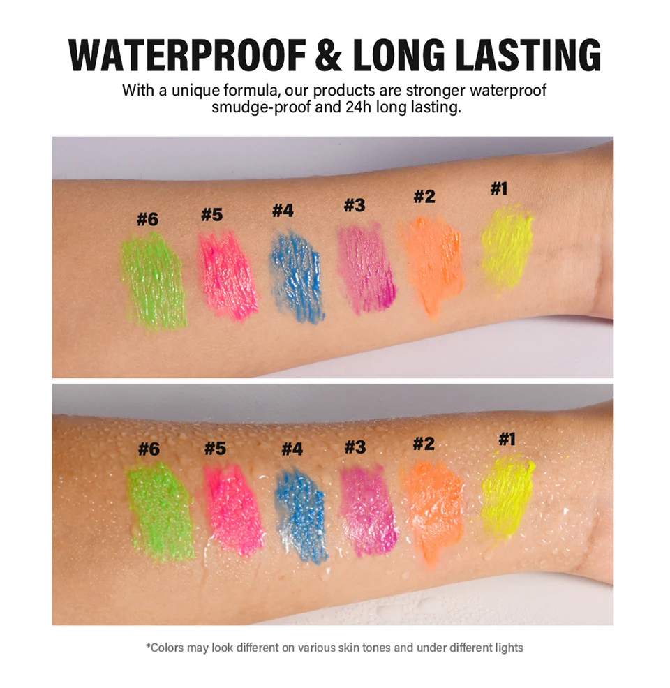 Description Picture 5 of itemFluorescence Mascara Waterproof Eyelash Long Lasting Fast Dry Colorful Neon Eyelashes Curling Lengthens Eye Lashes Cosmetics