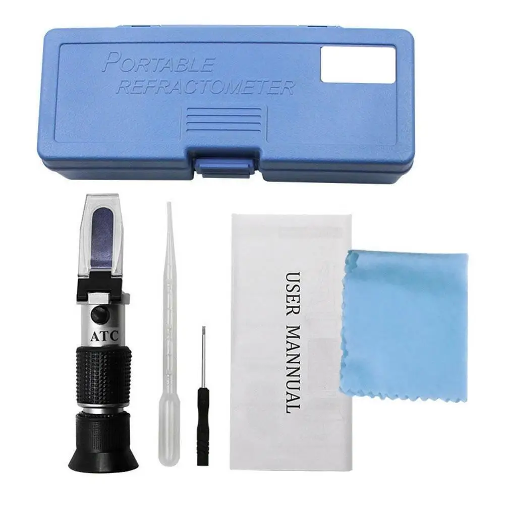 

Handheld Alcohol Sugar Refractometer Tester Wine Concentration Meter Densitometer 0-25% Alcohol Beer 0-40% Brix Grapes new