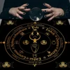 Psychedelic Starry Sky Tarot Tablecloth Altar Cloth Triple Moon Pentagrams Wheel Of The Zodiac Astrology Mandala Tarot Tapestry 4
