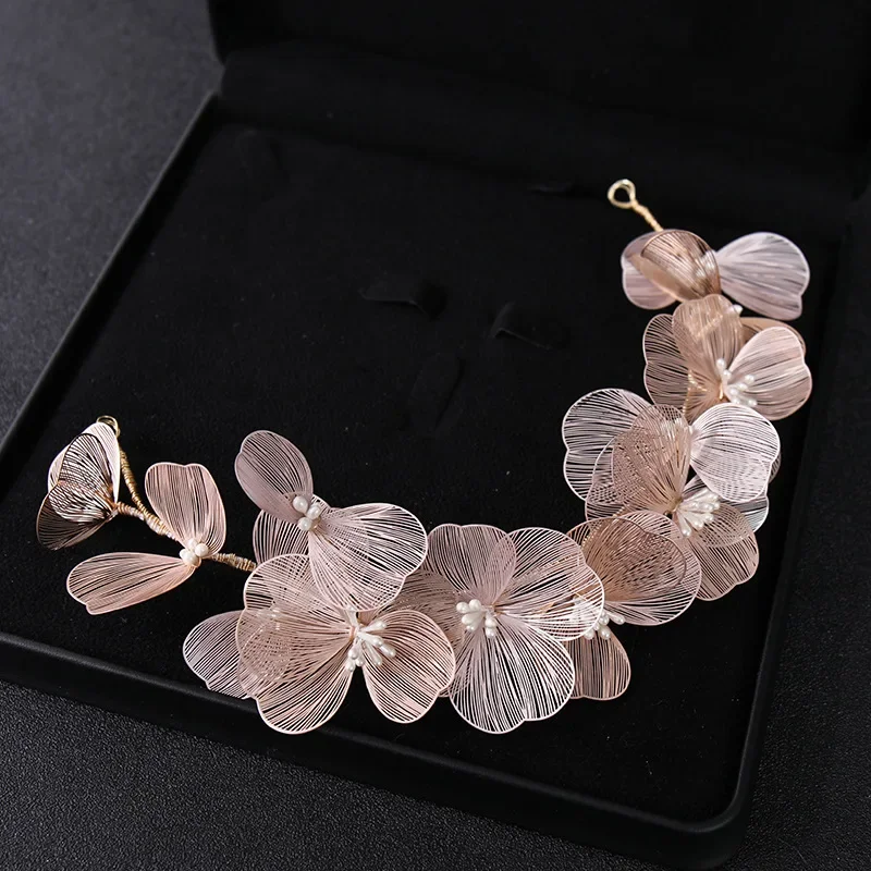 Wedding Bridal Leaf Pearl Headband Hairband Tiara Women Bride Party Queen Wedding Bridal Hair Accessories Jewelry Band Gift