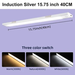 Versatile Motion Sensor LED Cabinet Light with USB Plug - Dimmable Night Lamp in 3 Ambient Colors (40CM Sensor Light)