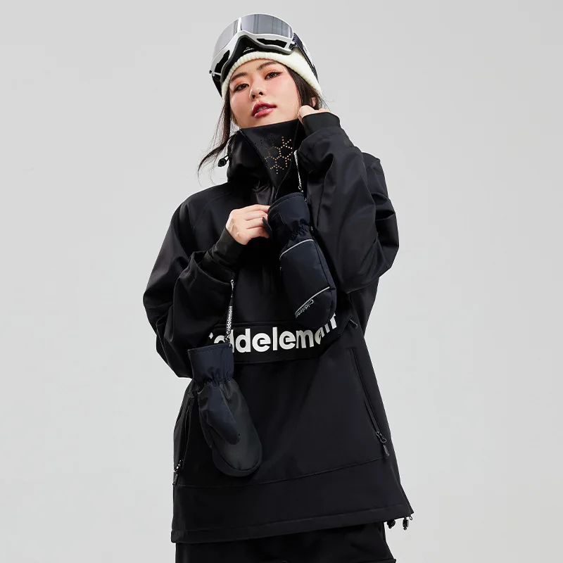 Winter Ski Hoodie Jacket Snowboarding Skiing Jacket Men Women Outdoor Waterproof