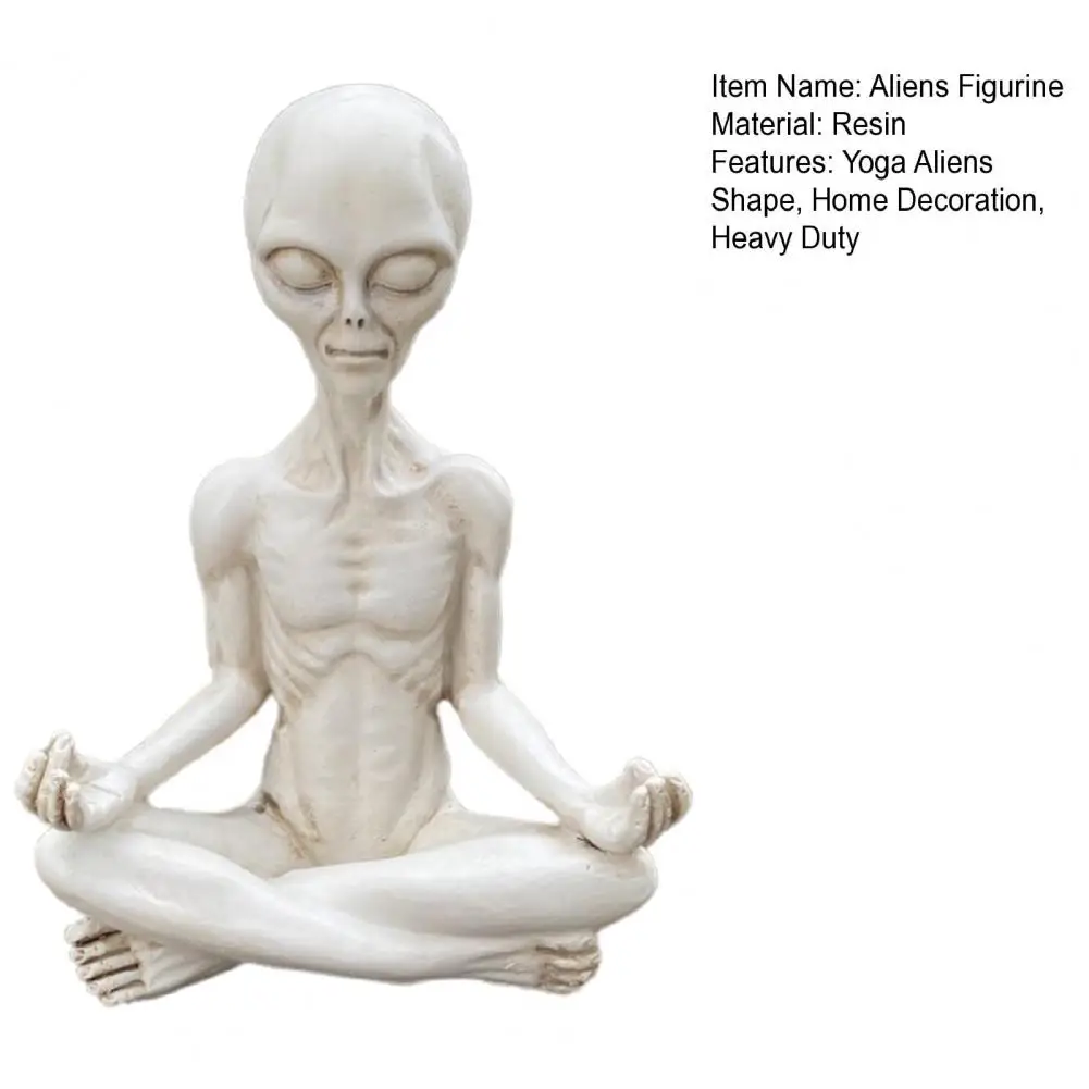 6.5" Yoga Aliens Figurine Meditating Sitting Resin Statue Sculpture Home Office Desktop Garden Decoration Ornament Christmas