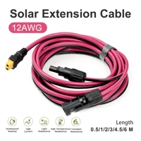 Connecteur de panneau solaire XT60 femelle, cordon d'alimentation 12awg, câble de chargement de stockage d'énergie, cellules photovoltaïques, accessoires de système solaire 1