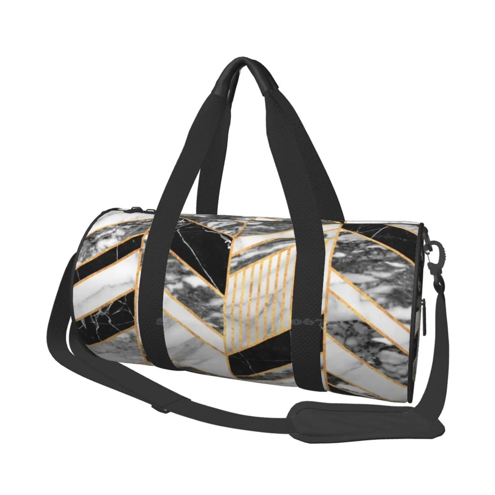 

Abstract Pattern - Black And White Marble Shoulder Bag Casual Satchel For Sport Travel School Marbles Pattern Zigzag Tiles