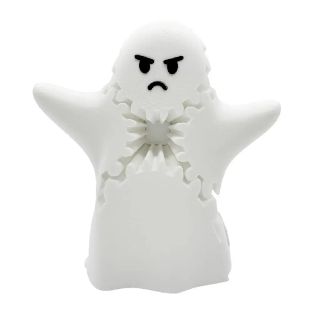 Description Picture 5 of itemCollectible Figurines 3D Printed Ghost Gear Cube Ghost Gear Plastics Spin Gear Toy Sensory Toy Collectible Item Cute Ghost Gear