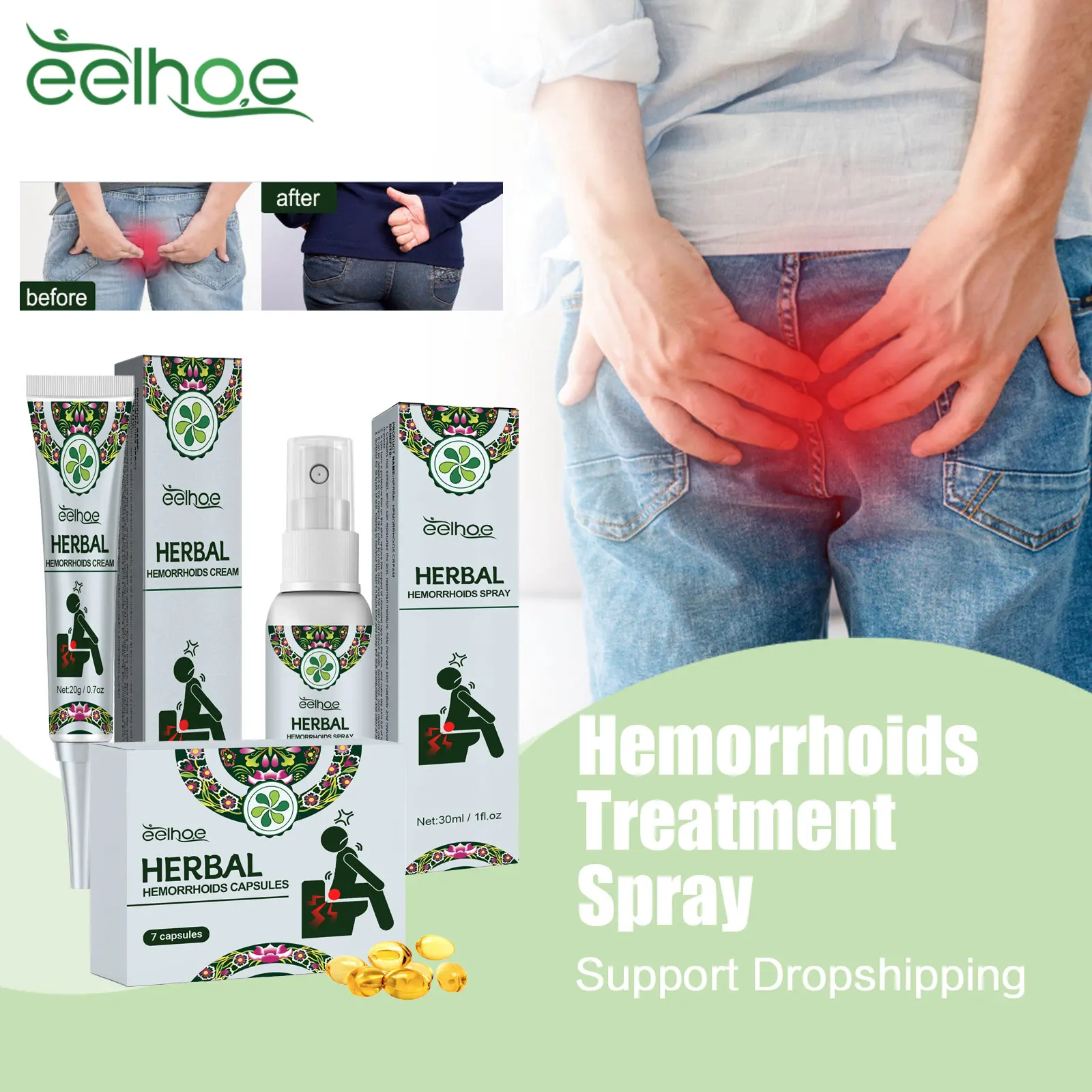Hemorrhoids Removal Medicine Cream Anus Sterilize Piles Pain Relief Internal External Hemorrhoid Treatment Anal Fissure Spray