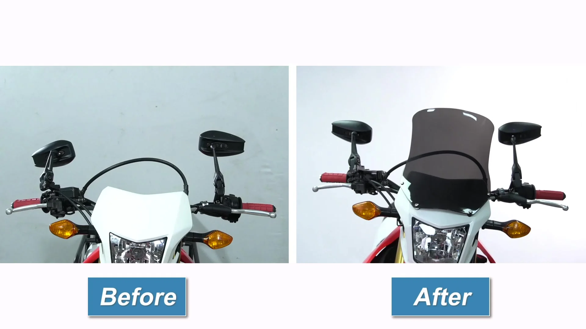 Deflettore Vento Manubrio Per Suzuki SV650, Gixxer 250 E Gladius | Parabrezza In ABS 32x32 Cm - 2