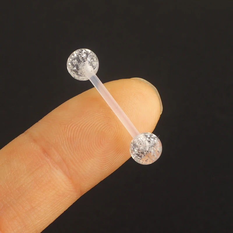 Tongue Barbells 14G Acrylic Tongue Piercing Jewellery Tounge Bars Tongue Piercing Jewellery